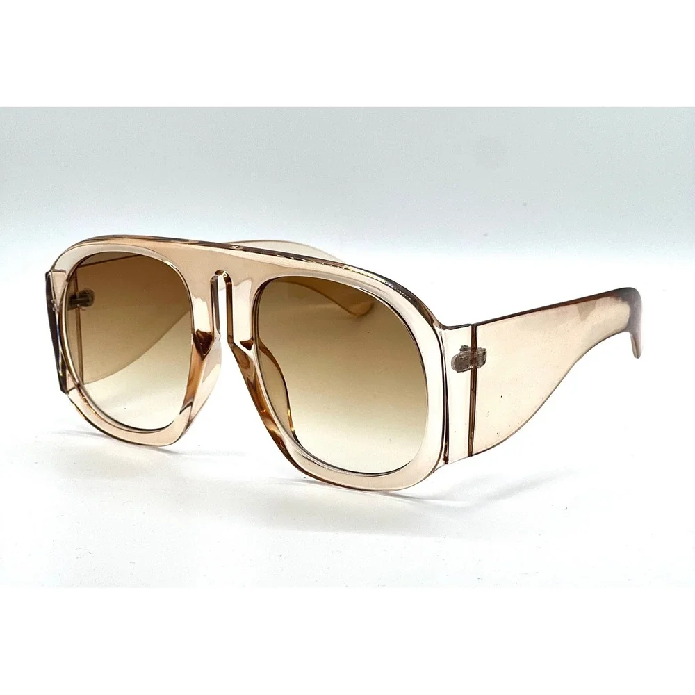 Female Sunglasses Women Large Beige Lenses Fashionable Beach Style Sophisticated
